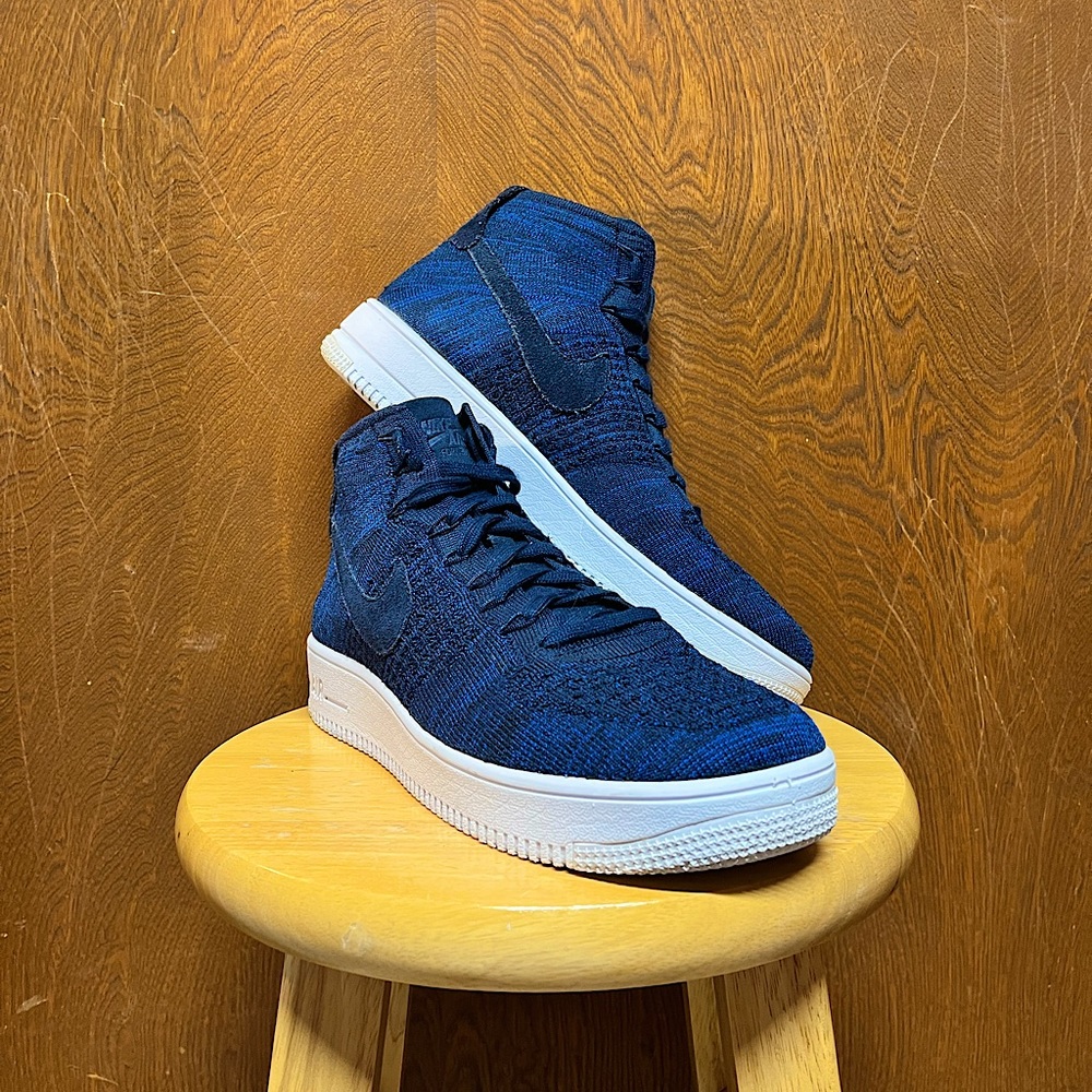Nike Air Force 1 Mid Flyknit - Navy Blue - Men’s 10.5